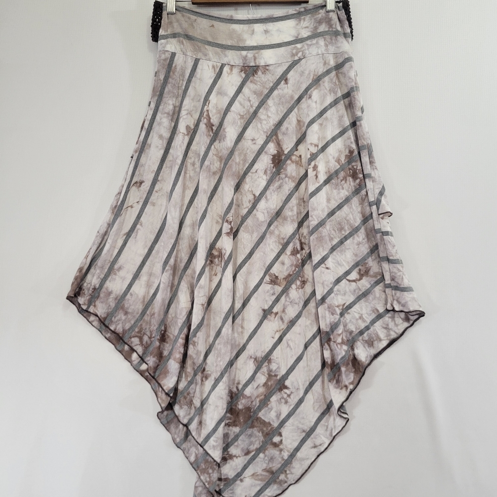 Venus Asymmetrical Striped Layered Tie Dye Skirt Large - Picture 7 of 8